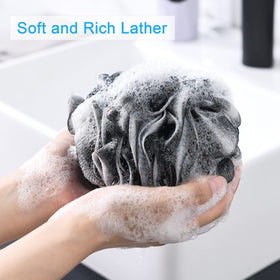 AmazerBath close-up of dense mesh texture highlighting gentle exfoliation benefit