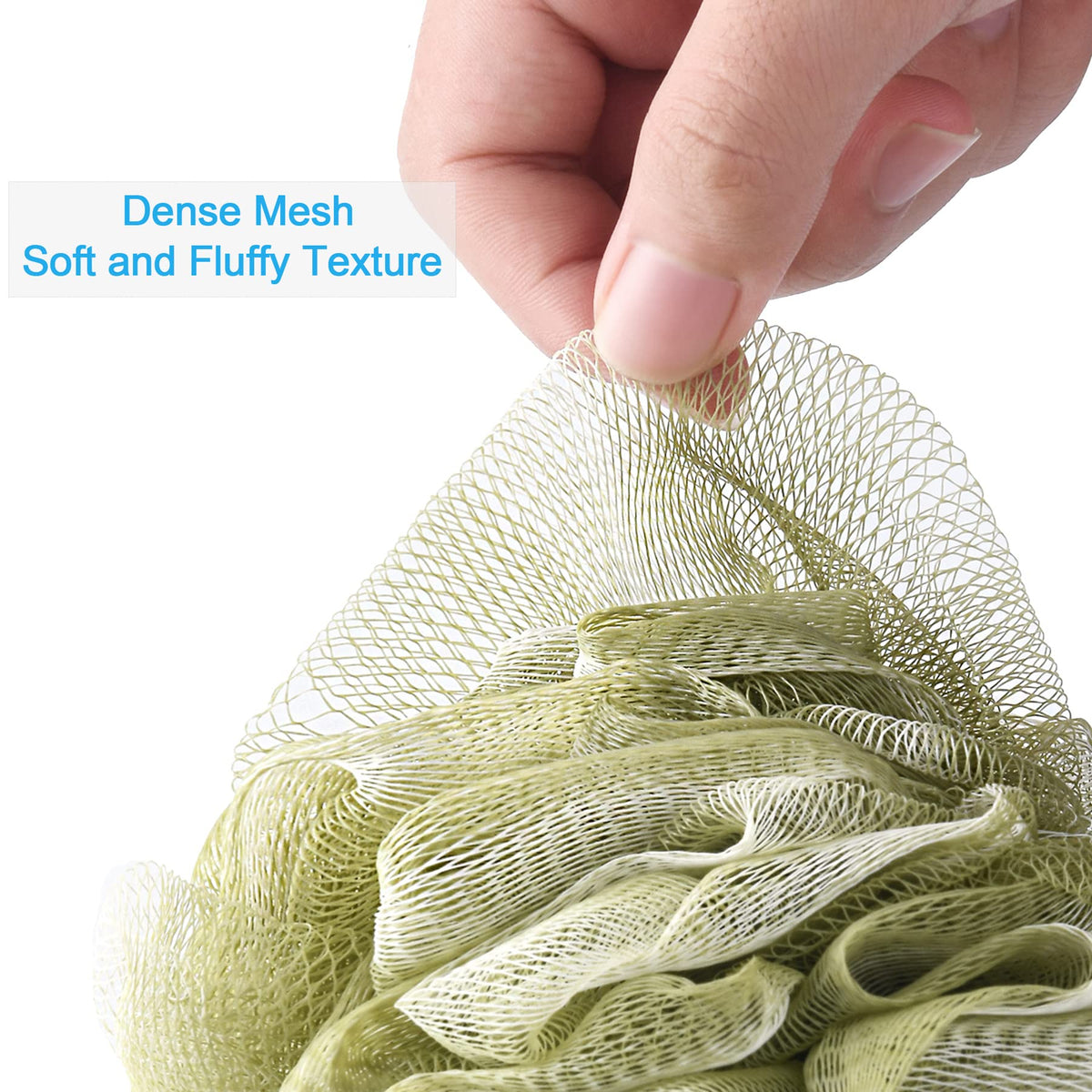 Four AmazerBath loofahs displayed by color to match bathroom decor benefit
