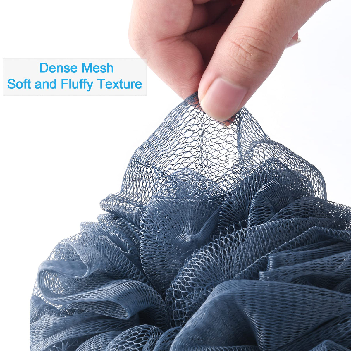 AmazerBath four-color loofah set neatly arranged for family use