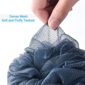 AmazerBath four-color loofah set neatly arranged for family use