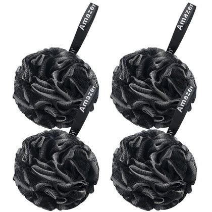 AmazerBath front view of loofah pack showing design and durable build benefits