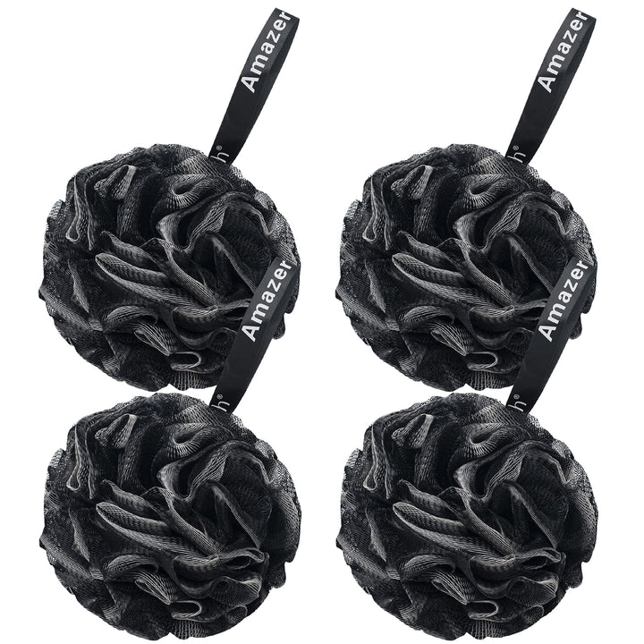 AmazerBath front view of loofah pack showing design and durable build benefits