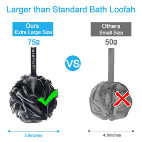 AmazerBath set of four black loofahs bundled for value and convenience benefit