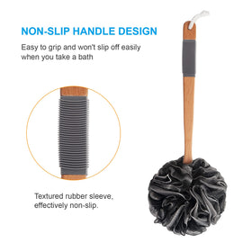 AmazerBath wooden handle knot close-up showing reinforced connection for durability benefit