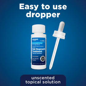 Amazon Basic Care bottle on bathroom counter, convenient home use and twice-daily routine