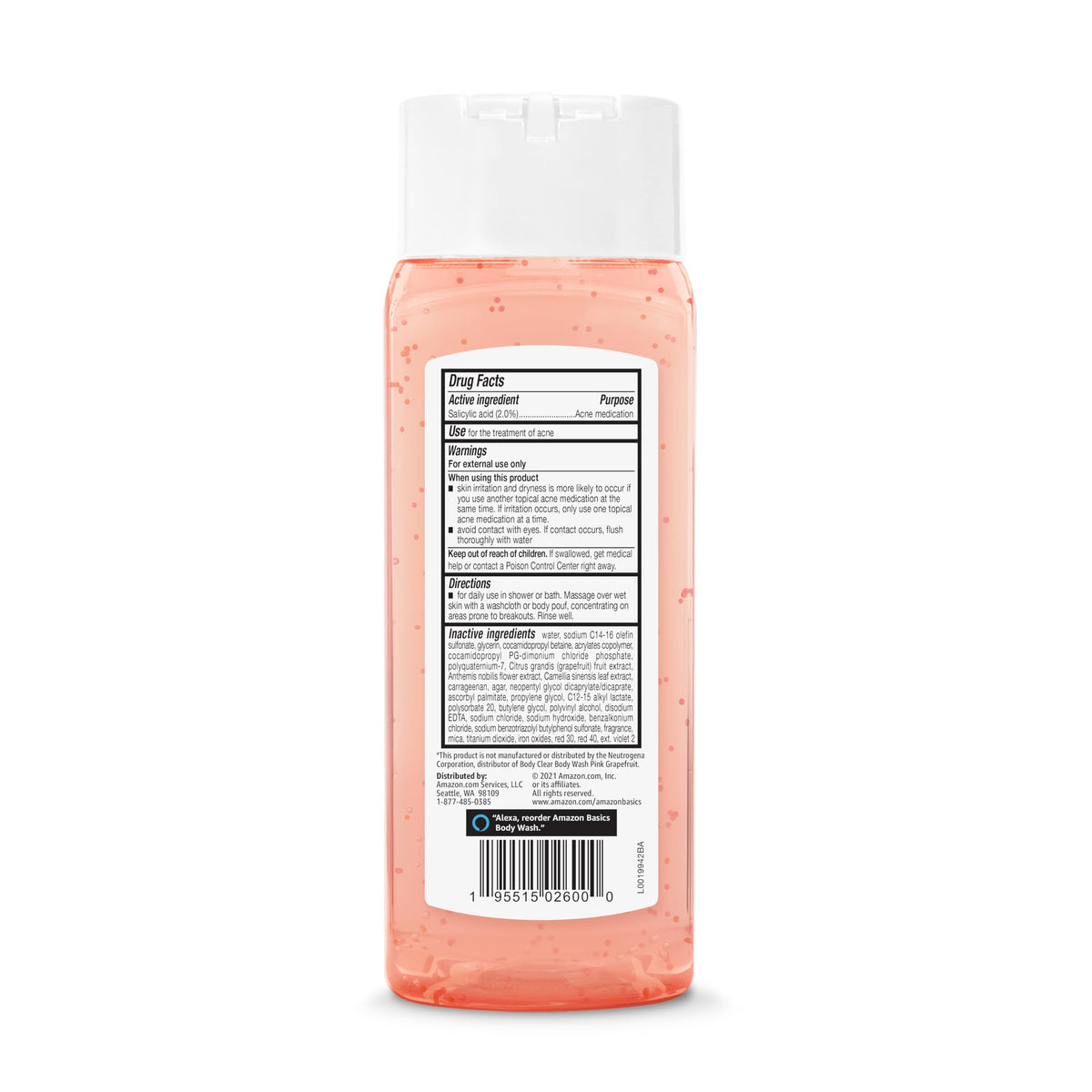 Amazon Basics bottle pump detail demonstrating easy dispensing and travel convenience