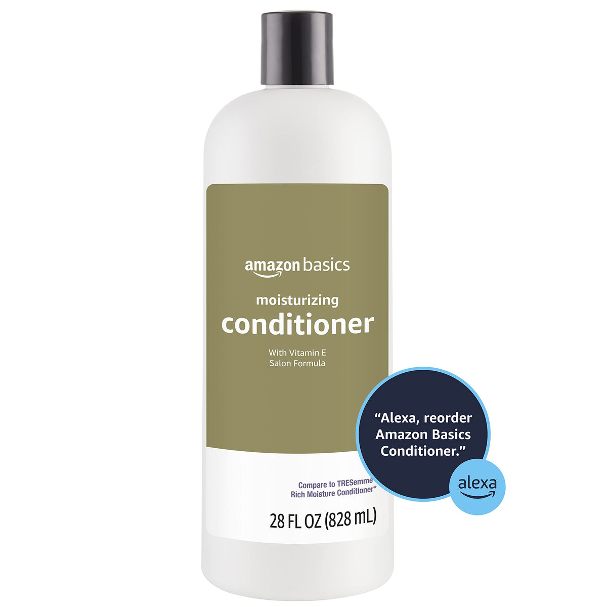 Amazon Basics conditioner applied in shower, demonstrating hydration and easier detangling