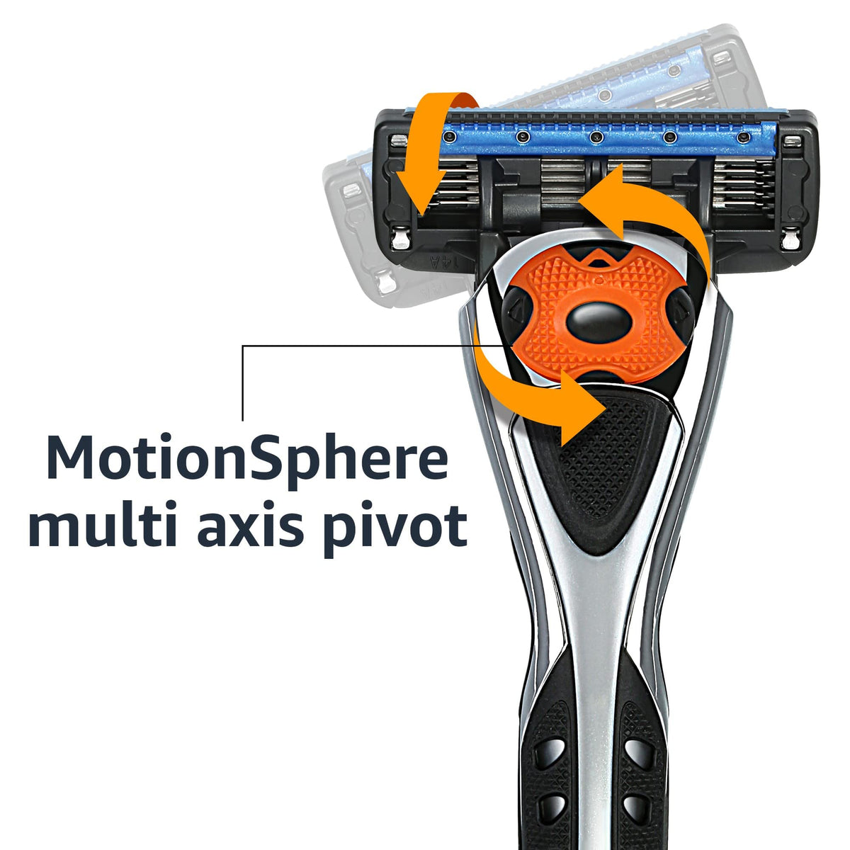 Amazon Basics handle pivoting to follow facial contours for smoother, adaptive shaves