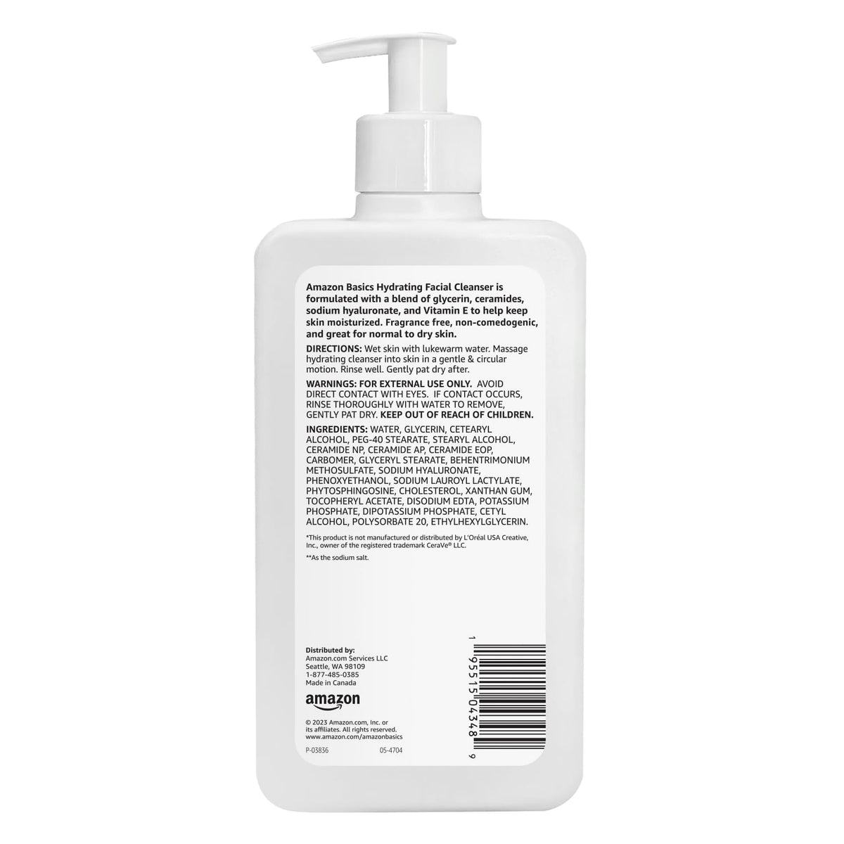 Amazon Basics pump dispensing cleanser for easy controlled application benefit