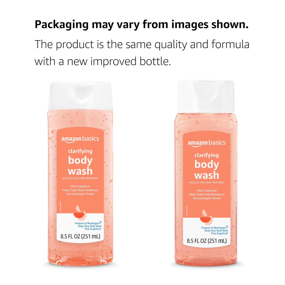 Amazon Basics in-shower use on back and shoulder illustrating acne-prone area care