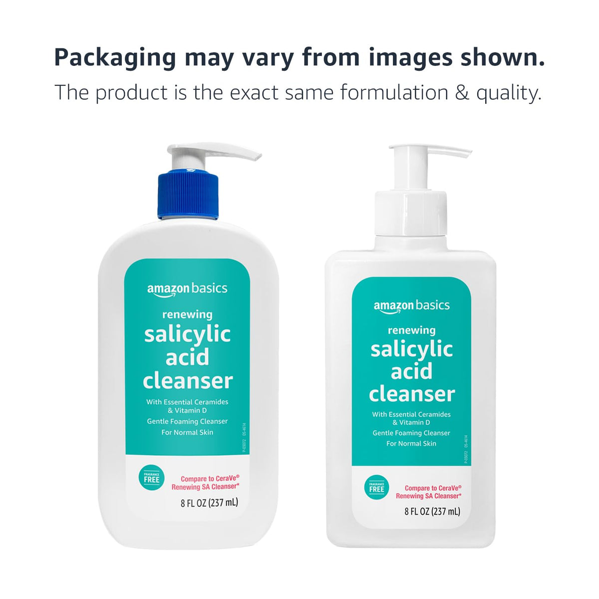 Amazon Basics label close-up highlighting ceramides and vitamin D support