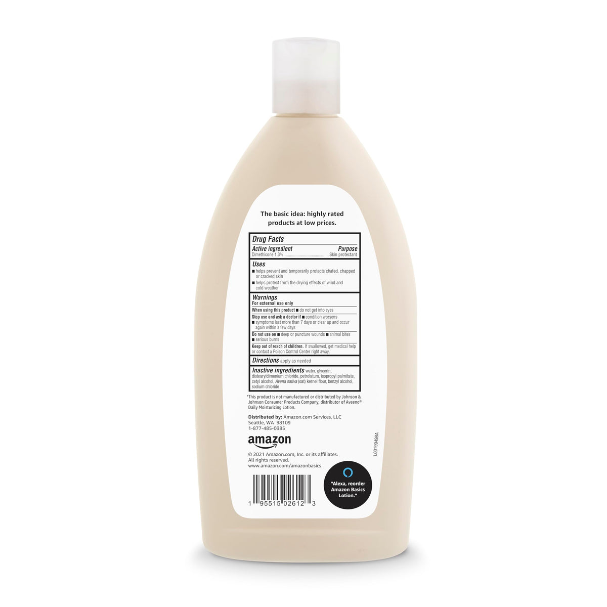 Amazon Basics lotion texture swiped on skin showing lightweight, fast-absorbing feel