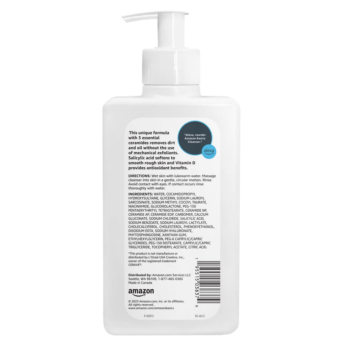 Amazon Basics pump dispensing foamy texture for gentle cleansing