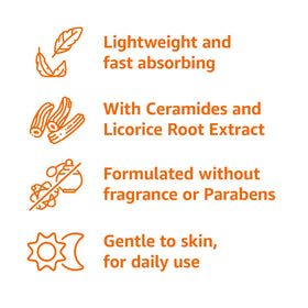 Amazon Basics silky serum texture on skin, fast absorption and non-greasy finish benefit