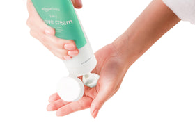 Amazon Basics shave cream applied during shave demonstrating gentle protection