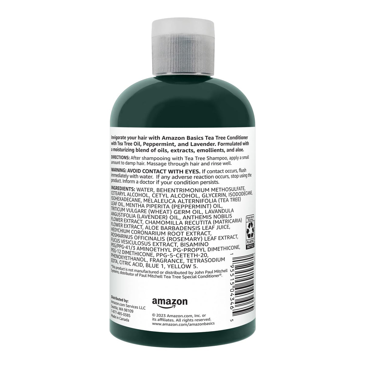 Amazon Basics conditioner texture poured from bottle showing smooth consistency for easy application