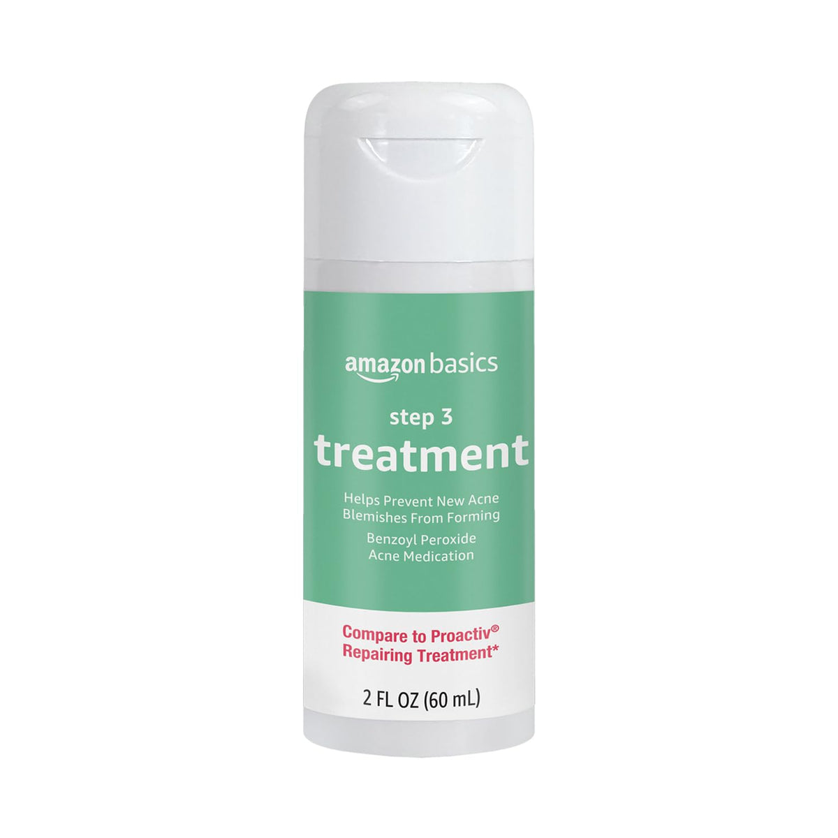 Amazon Basics front packaging showing bottle and label benefit for clear skin