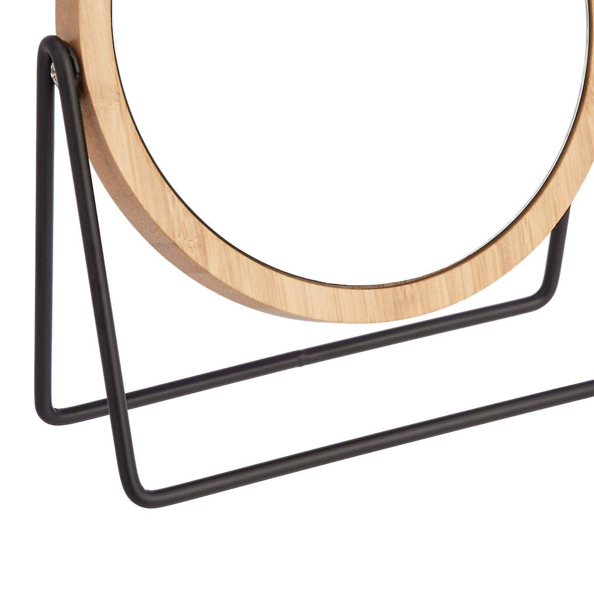 Amazon Basics mirror in use for makeup applying with 5x magnification precision