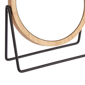 Amazon Basics mirror in use for makeup applying with 5x magnification precision