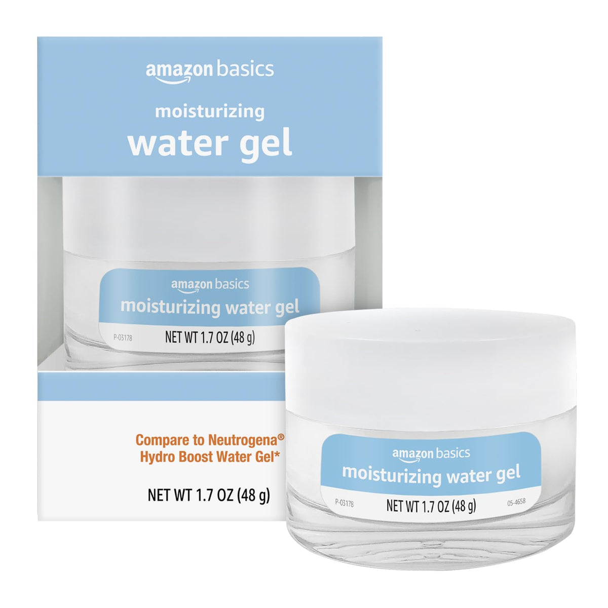 Amazon Basics jar front view showing clean packaging and refreshing hydration benefit