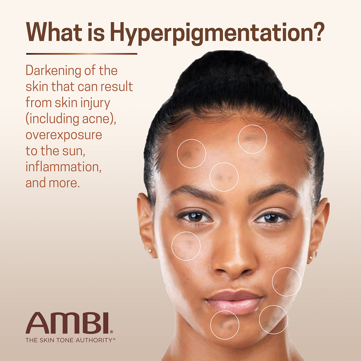 Ambi ingredient label highlighting niacinamide vitamin C and aloe vera for brightening