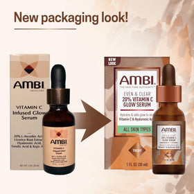 Ambi bottle on bathroom counter in routine setting, suggesting daily brightening