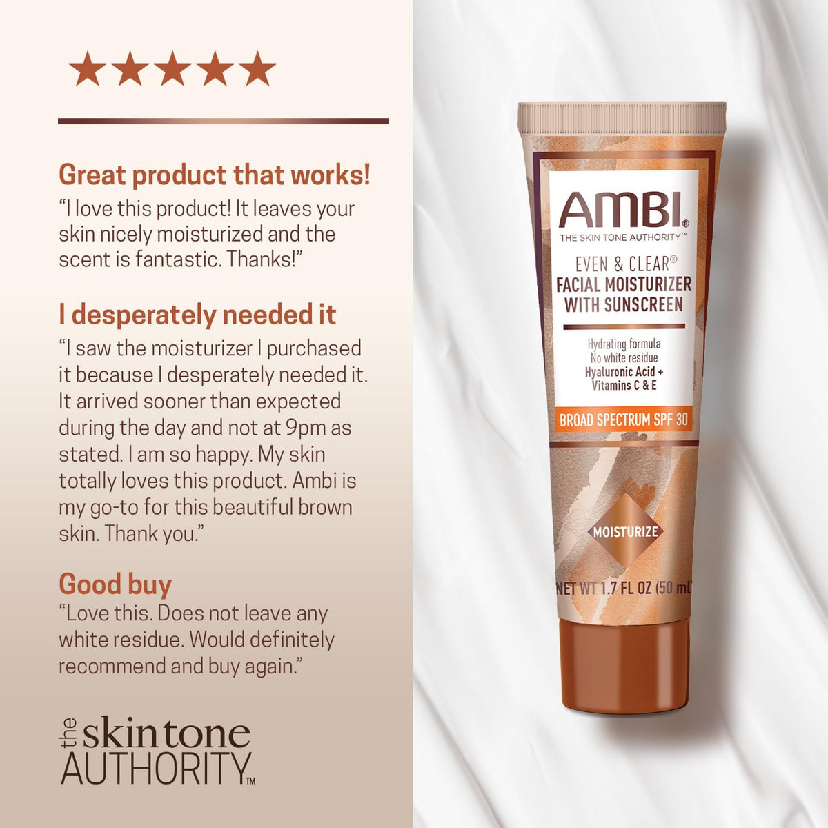 Ambi in outdoor setting illustrating SPF 30 sun protection benefit