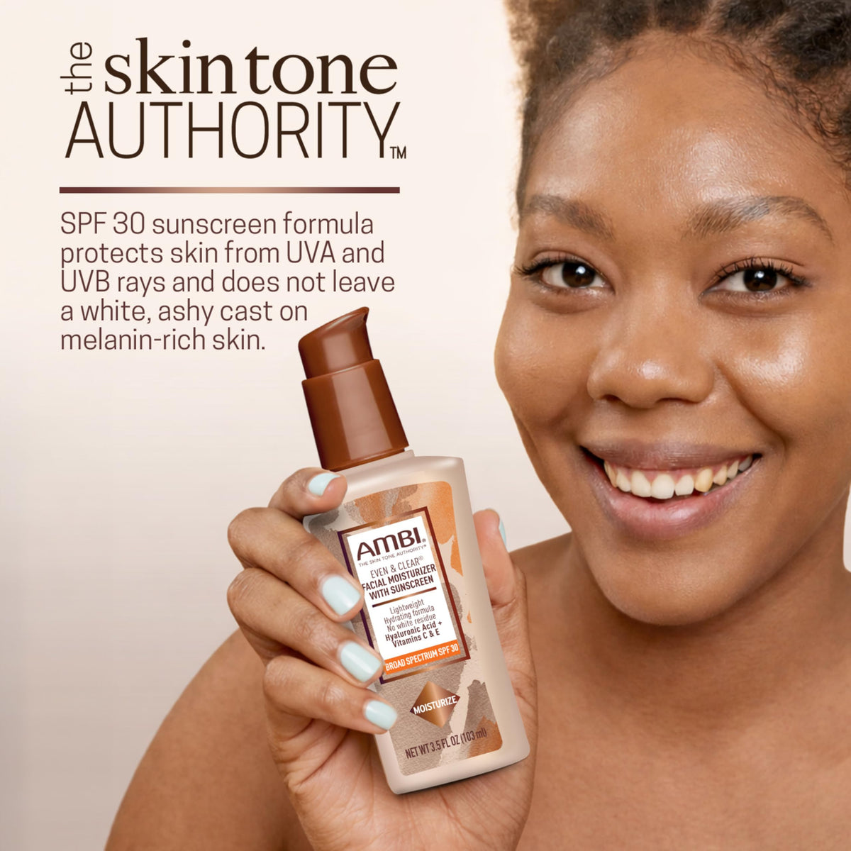 Ambi pump dispensing lotion with lightweight finish benefit