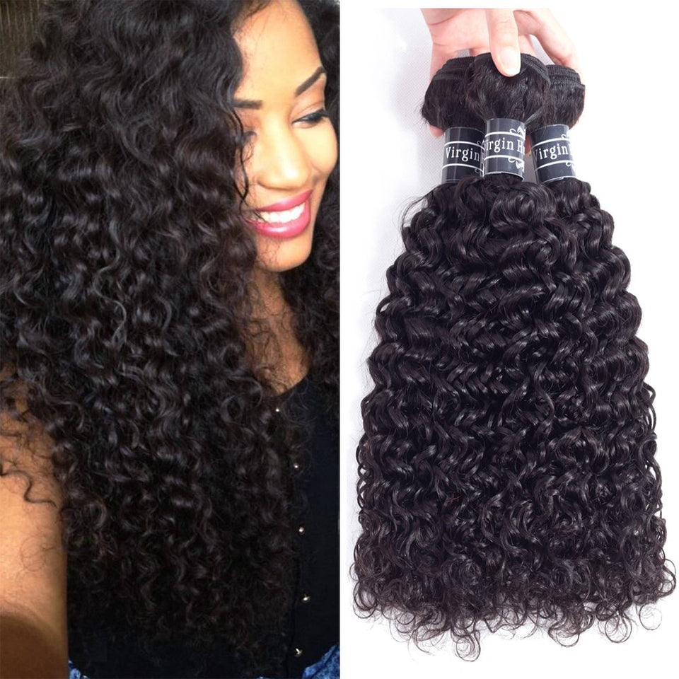 Amella front view of three bundled weave showing full head coverage benefit