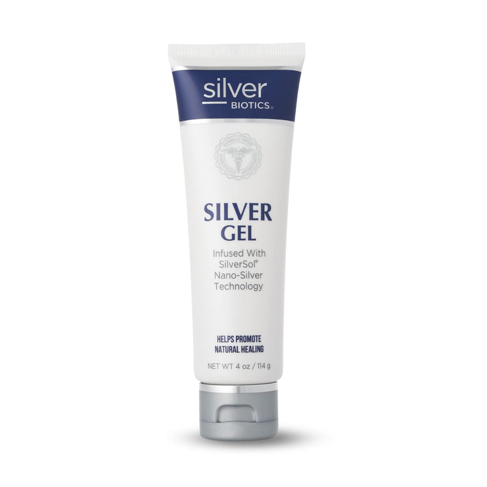 American Biotech Labs front packaging showing 4 oz Silver Biotics gel and branding