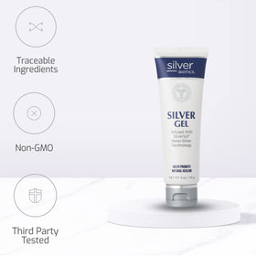 Silver Biotics gel under bandage demonstrating non-staining protection