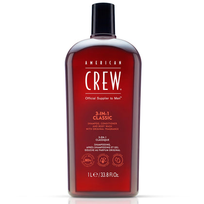 American Crew front packaging showing 3-in-1 label and size for easy identification