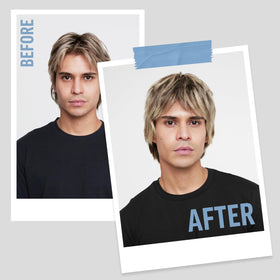 American Crew applied to hair roots demonstrating immediate lift and volume