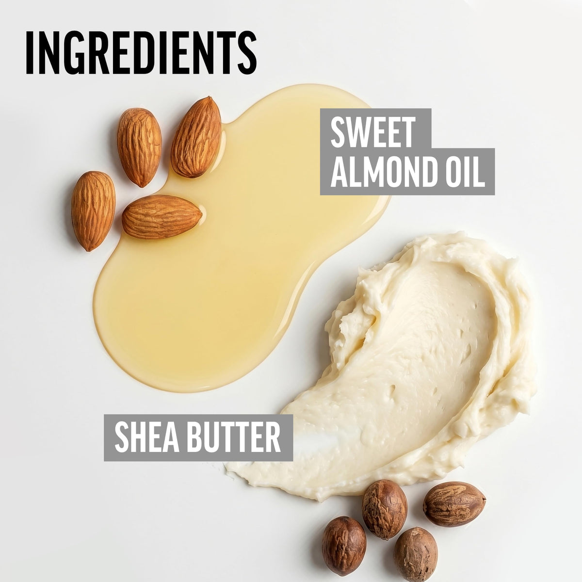 American Crew ingredients shot with shea butter and almond oil for conditioning