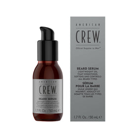 American Crew front packaging showing 1.7 fl oz beard serum for groomed appearance