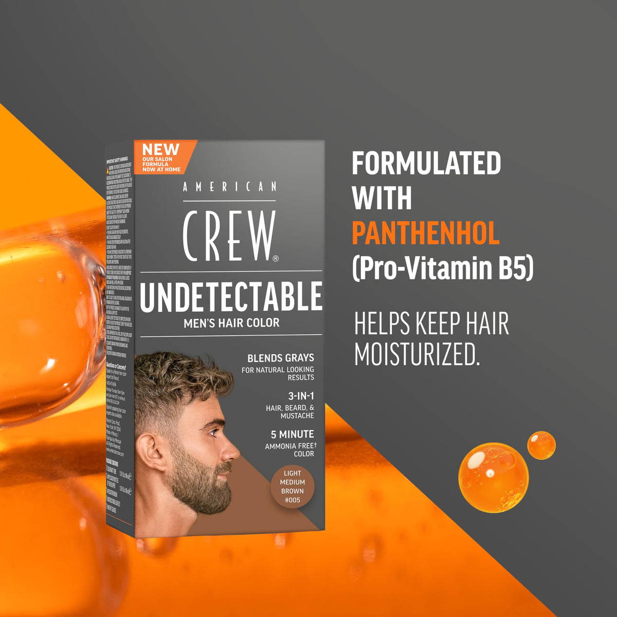 American Crew opened box with color tube and developer for easy at-home use