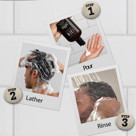 American Crew conditioner being applied in shower for smoother styling benefit