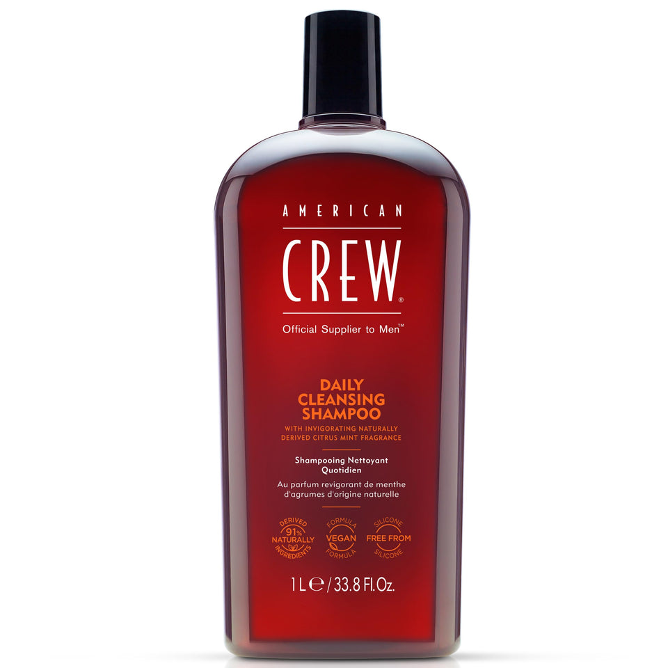 American Crew front bottle view showing label and citrus mint scent benefit