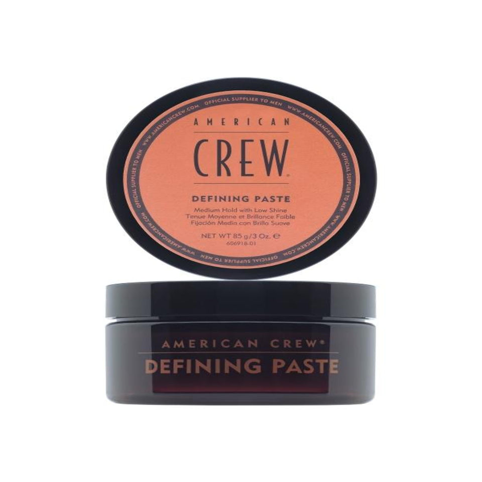 American Crew defining paste jar front view showing label and compact size for portable styling