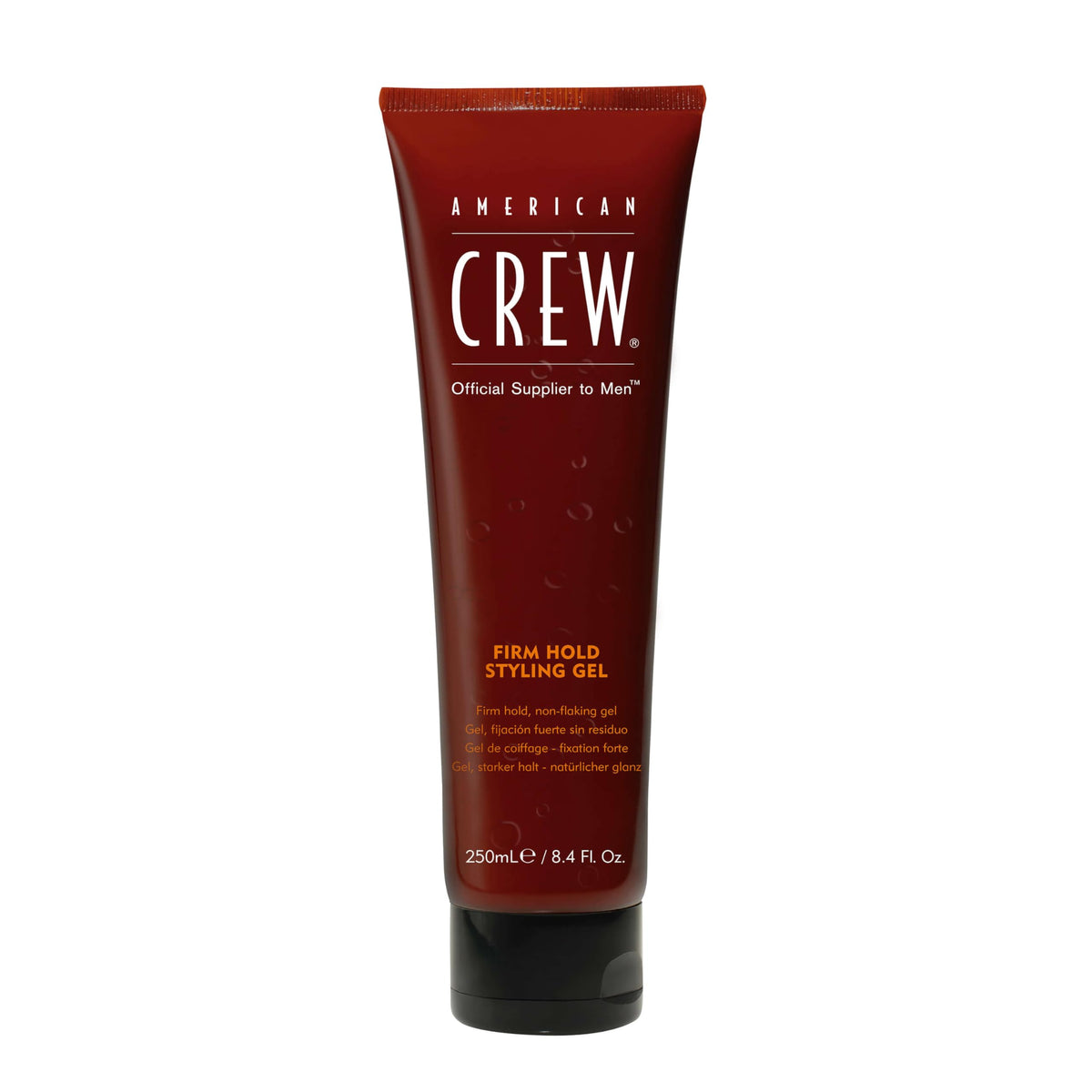 American Crew front packaging showing product and benefit of strong hold