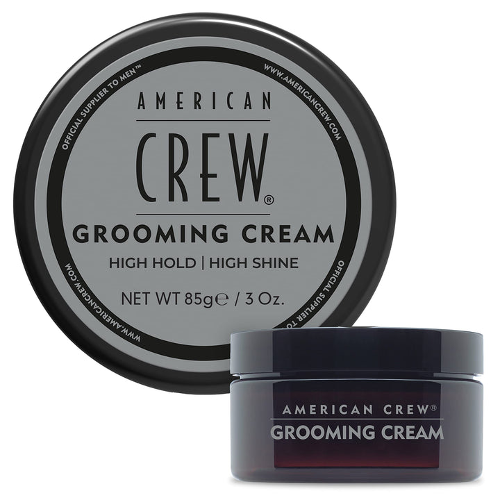 American Crew front jar showing grooming cream for polished hold