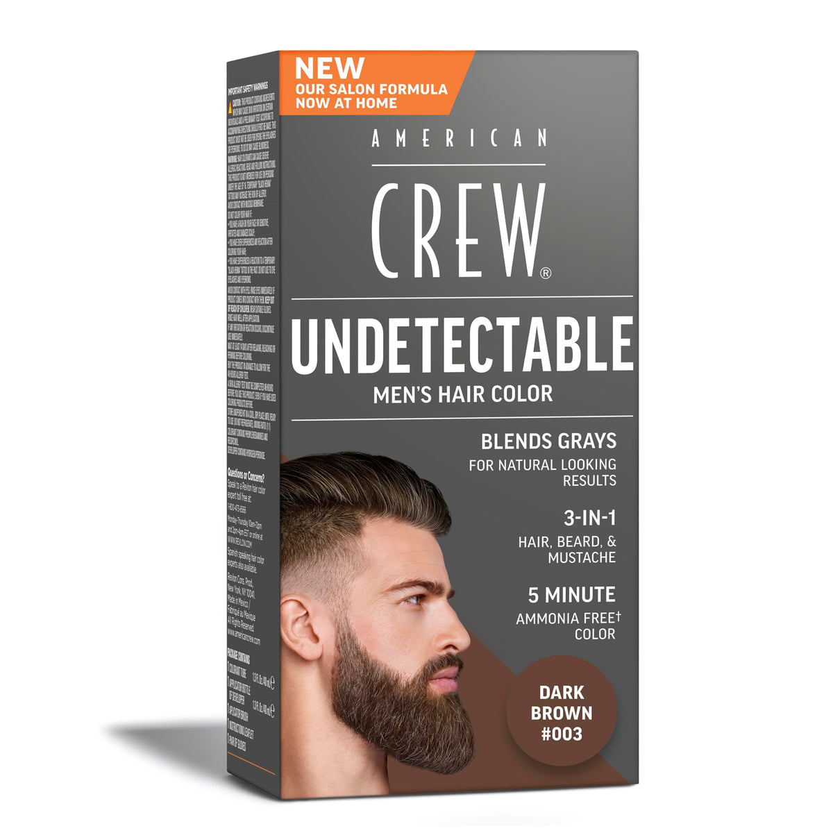 American Crew front packaging showing product and shade for easy identification
