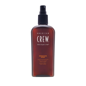 American Crew front view of spray bottle showing sleek packaging and easy grip benefit