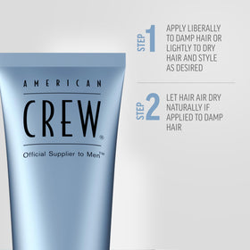 American Crew before and after styled hair demonstrating frizz control