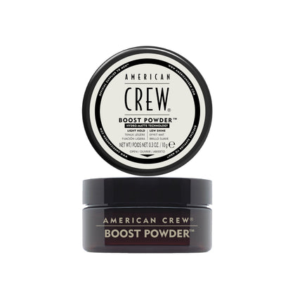 American Crew front packaging showing compact powder and instant root lift benefit