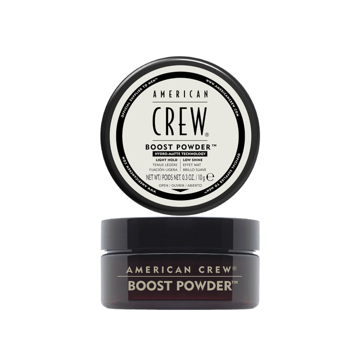 American Crew front packaging showing compact powder and instant root lift benefit