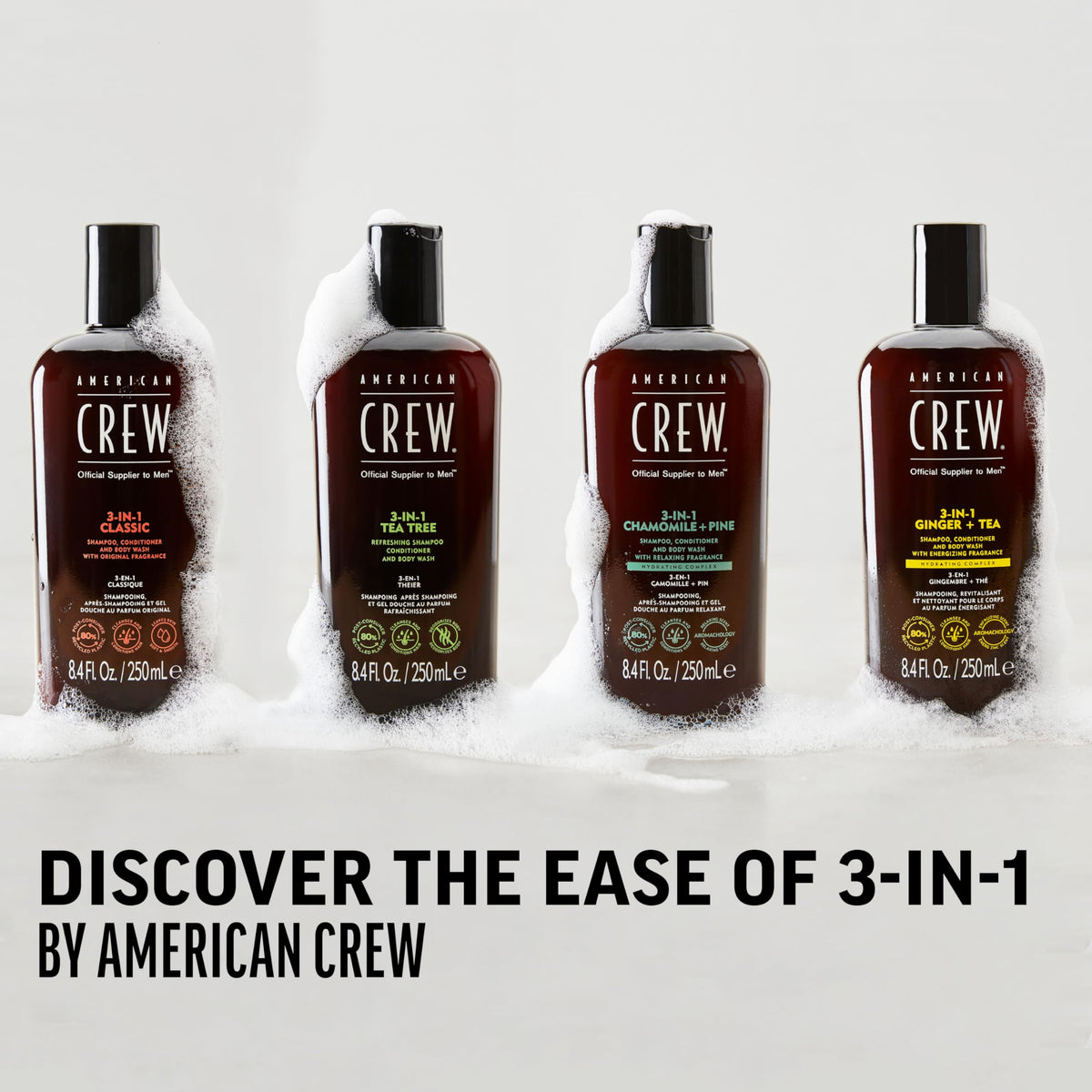 American Crew label ingredient panel showing product details and transparency