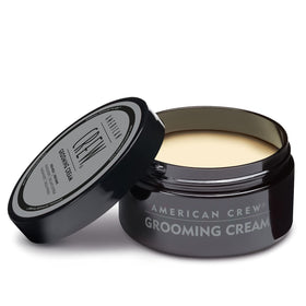 American Crew on bathroom vanity illustrating daily grooming routine