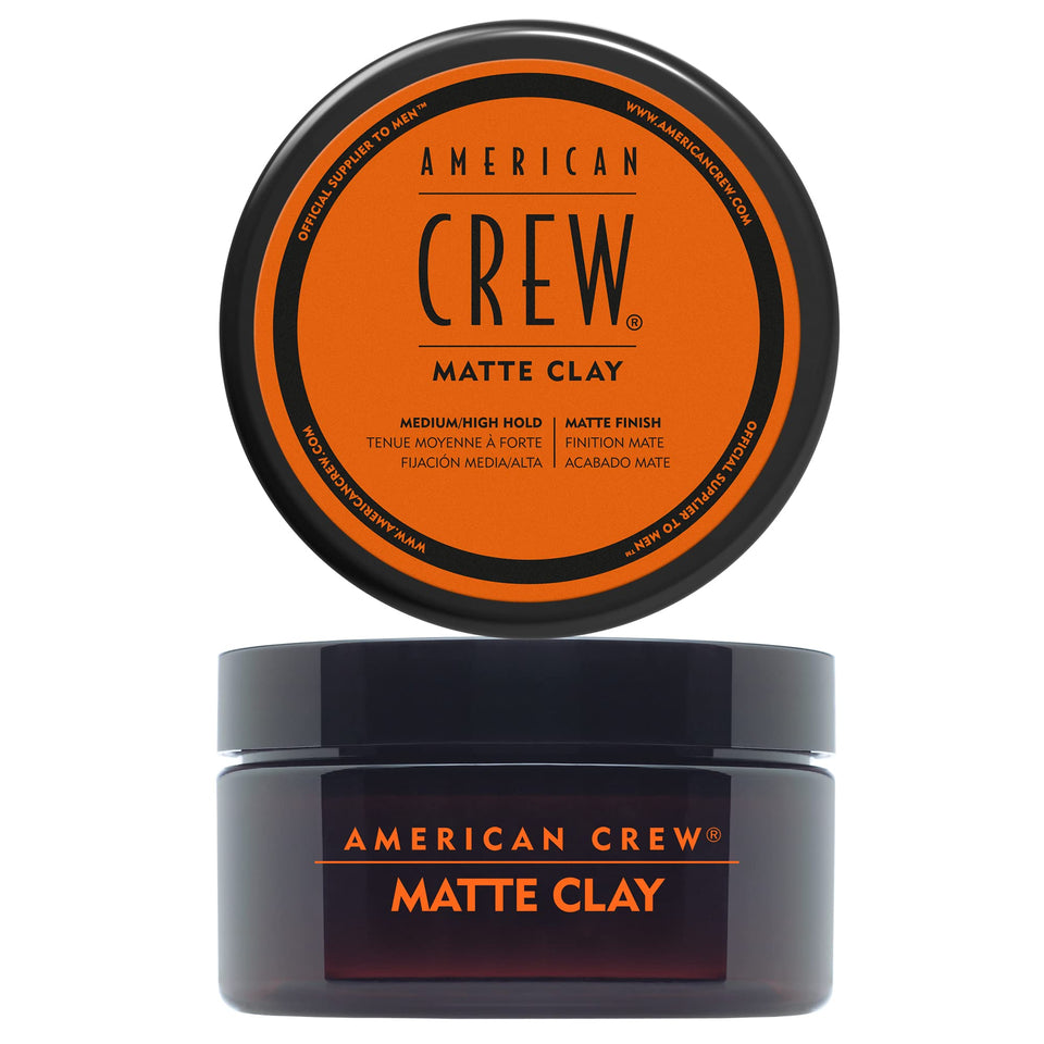American Crew Matte Clay front packaging showing product control and matte styling benefit