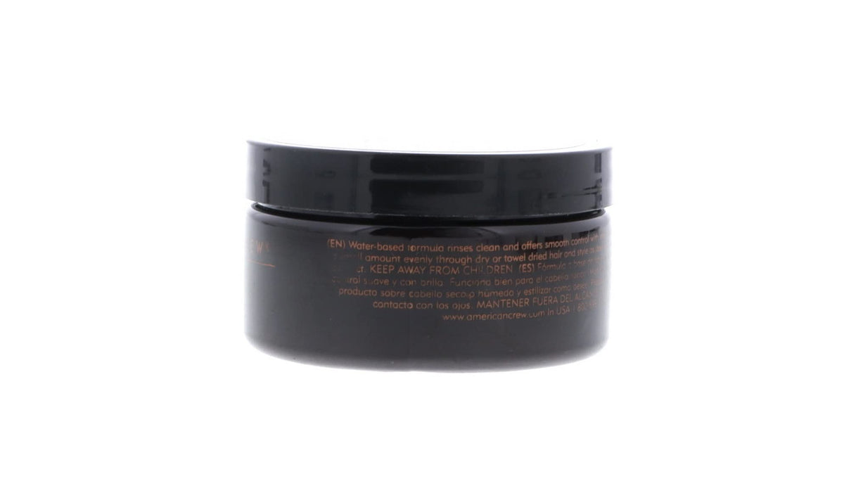 American Crew pomade styled hair combed for high shine and definition